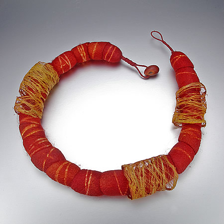 saffron cacoon necklace